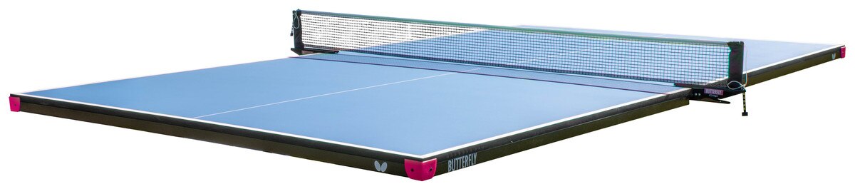 Butterfly Pool Table Conversion Top: Blue Table Sideview
